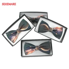 Мода Moon Sky Печать галстук-бабочка для мужчин s женщин Свадебный Жених лучший мужской галстук-бабочка Galaxy Printing галстук-бабочка с подарочной коробкой