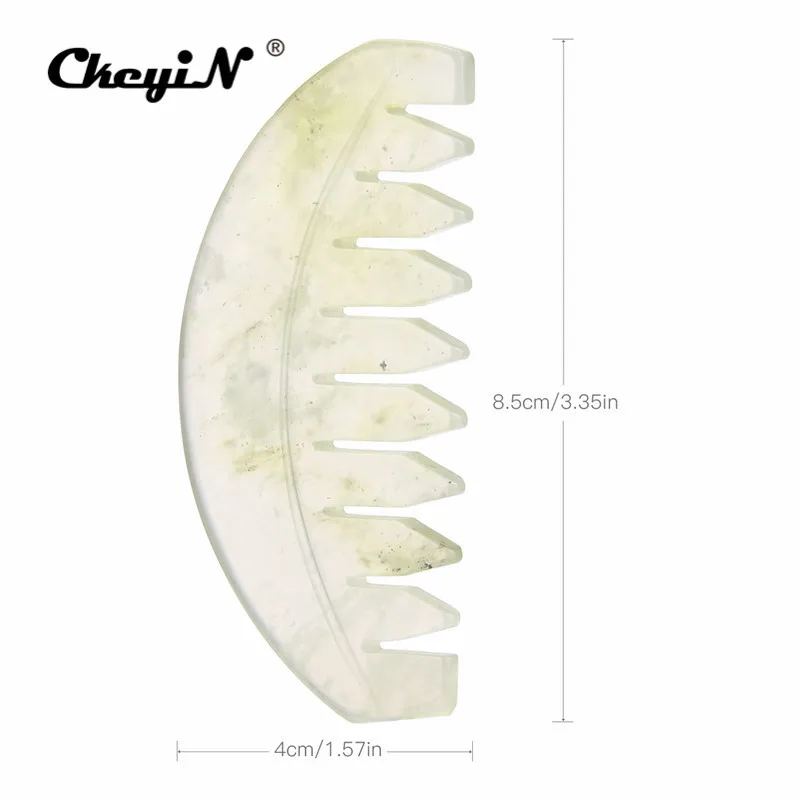 Портативный тонкий нефритовый массажер для лица ролик+ натуральная Нефритовая расческа из камня Gua Sha доска в форме расчески массажный ручной массажер расческа для релакса