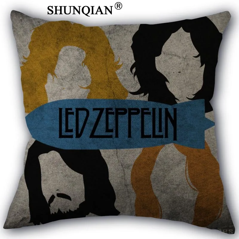 Pillowcase Наволочка с логотипом led zeppelin, хлопковая, льняная, квадратная, на молнии, наволочка для подушки, уникальный дизайн, на заказ, 45x45 см, одна сторона - Цвет: Pillowcase