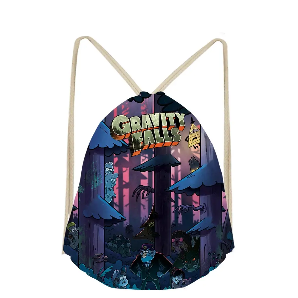 3D Gravity Falls аниме мультфильм на заказ Mochilas Escolar Shoe Pocket Drawstring Bag Shopper мальчики девочки школьный чехол дети струнная сумка