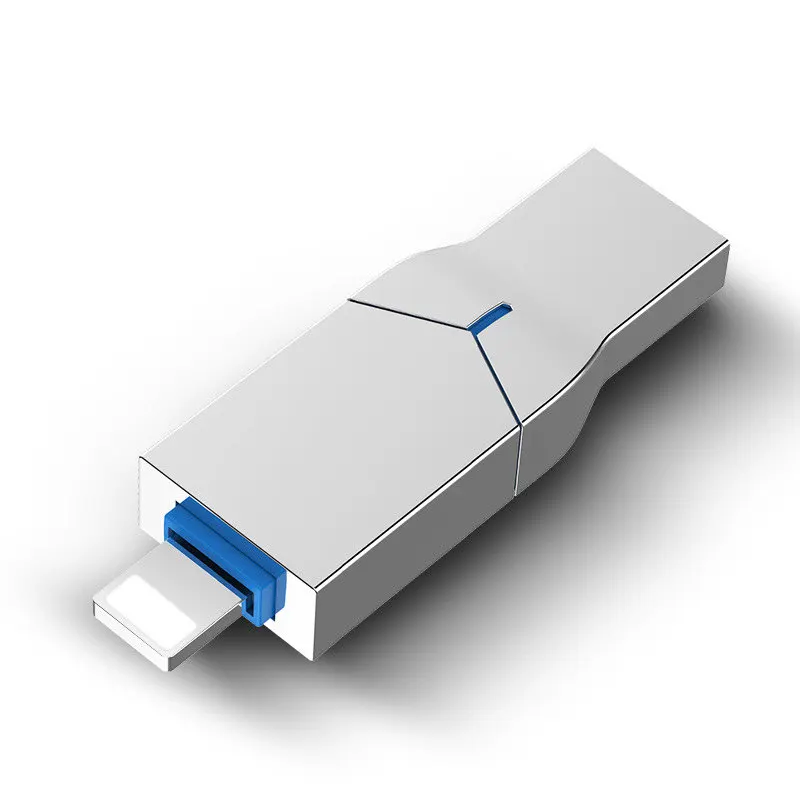 USB флеш-накопитель, 32 ГБ, Lightning/USB 3,0, флеш-накопитель, 32 ГБ, 64 ГБ, металлический USB флеш-накопитель, 128 ГБ, для iPhone Xs X 8, 7, 6, iPad, usb флешка - Цвет: type-c