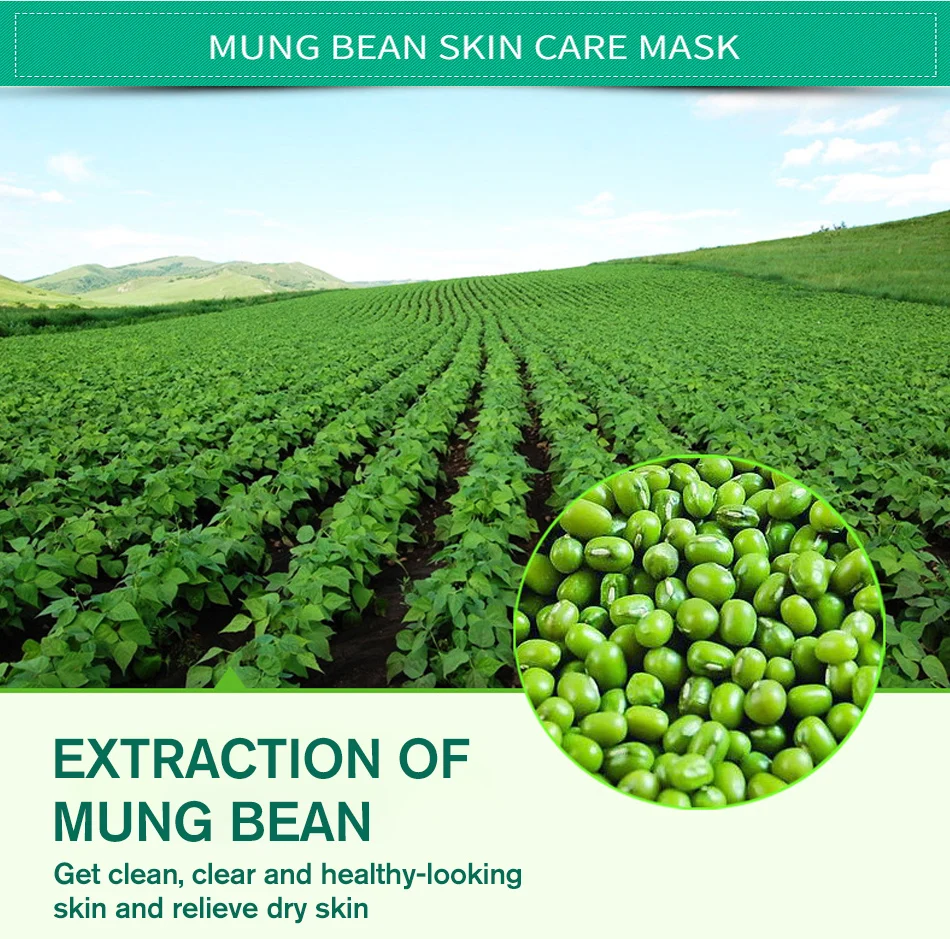 ROREC Очищающая маска для лица mung Bean Mud пилинг акне лечение черных точек удаление глины маска Сужающий поры отбеливание