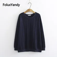 Solid Basic O-neck Sweater Pullovers Women Plus Size XXXL 4XL Casual Loose Autumn Knitted Sweater SWM1288