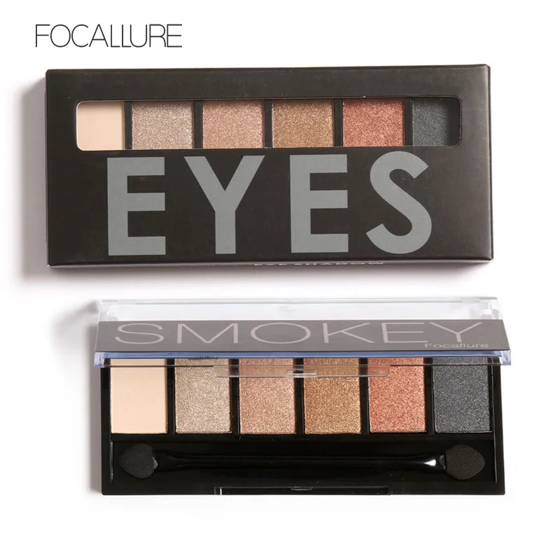 

FOCALLURE Hot Sales 6 Colors Shimmer Matte Eyeshadow Easy To Wear And Waterproof Makeup Cosmetic Eye Shadow palette