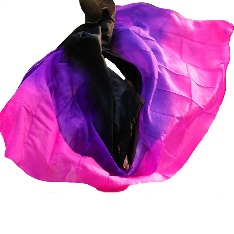 

100% Silk Veil Belly Dance Veil Popular Hand Dyed Gradient Color Dance Accessories Silk Veil 200/250/270/300cm Can Be Customized
