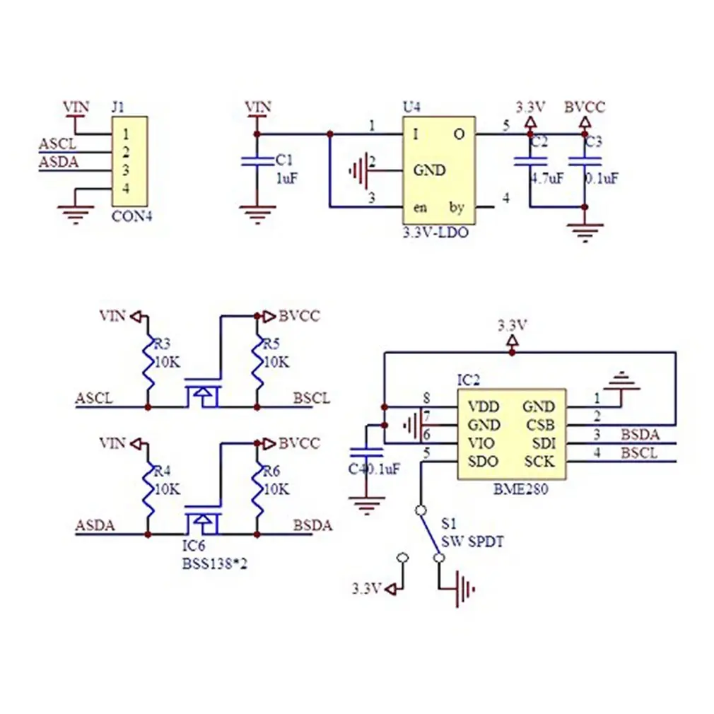 Высокая точность BME280 5 V I2C цифровой Сенсор Температура влажность атмосферное Давление Сенсор модуль I2C SPI 1,8-5 V