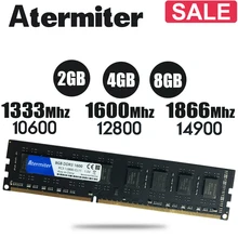 Atermiter 8GB DDR3 PC3 1600Mhz 1866Mhz 1333MHz RAM Desktop PC DIMM Memória RAM 240 pinos 4GB 8G 4G Dissipador de calor 1866 1600 1333 rx 580 570