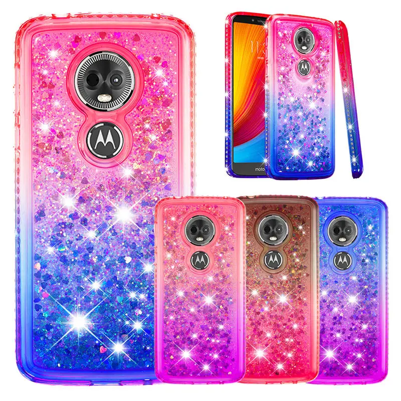 

For Motorola E5 US E5 EU Moto E5 Play E5 Plus Phone Case Shiny Diamond Glitter Liquid Quicksand Gradient Soft TPU Back Cover