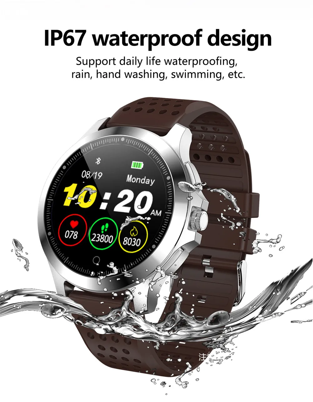 W8 Смарт-часы ЭКГ+ PPG монитор сердечного ритма фитнес-трекер наручные часы IP67 водонепроницаемый смарт-браслет мужские умные часы кожаные часы