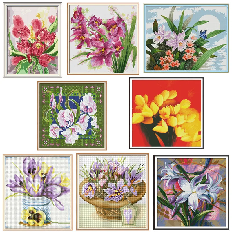 Chinese Cross Stitch Pillow Cross Stitch Flower Water Soluble Canvas printed canvas painting Joy Sunday Counted Cross Stitch Diy