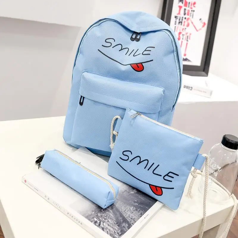 3 шт. Холщовый повседневный рюкзак для девочек школьная сумка через плечо ручка