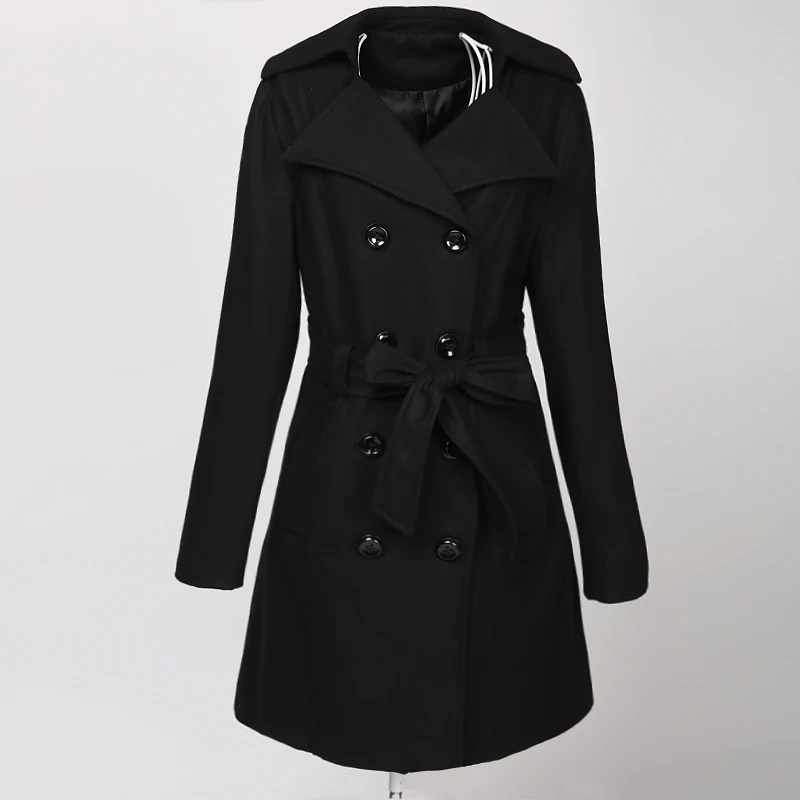 woman coat wool black urban design clothes classic fashion revival