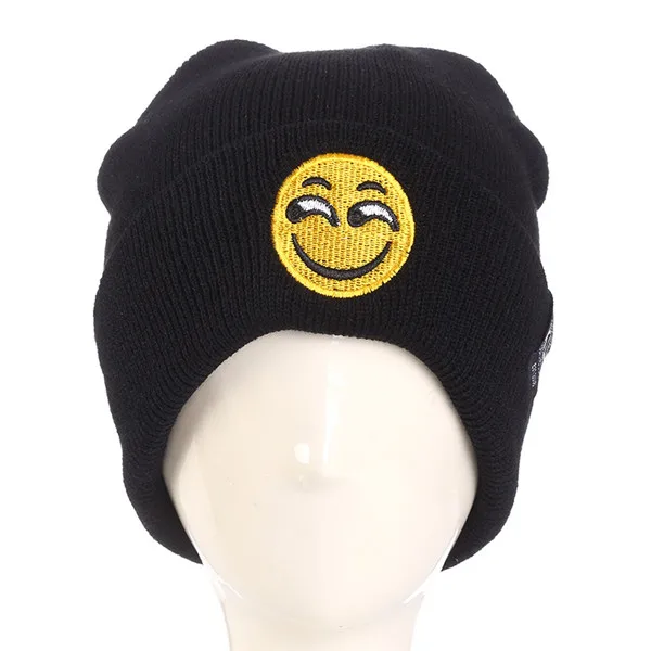 Funny Expression Embroidery Knitted Beanies Caps Men Woman Winter Bad
