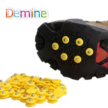Demine 10 зубьев ногтей для ледяного снега альпинизма кошки Спайк Зимний Открытый противоскользящие зажимы для ОБУВИ Бутсы шипы Glace Замена