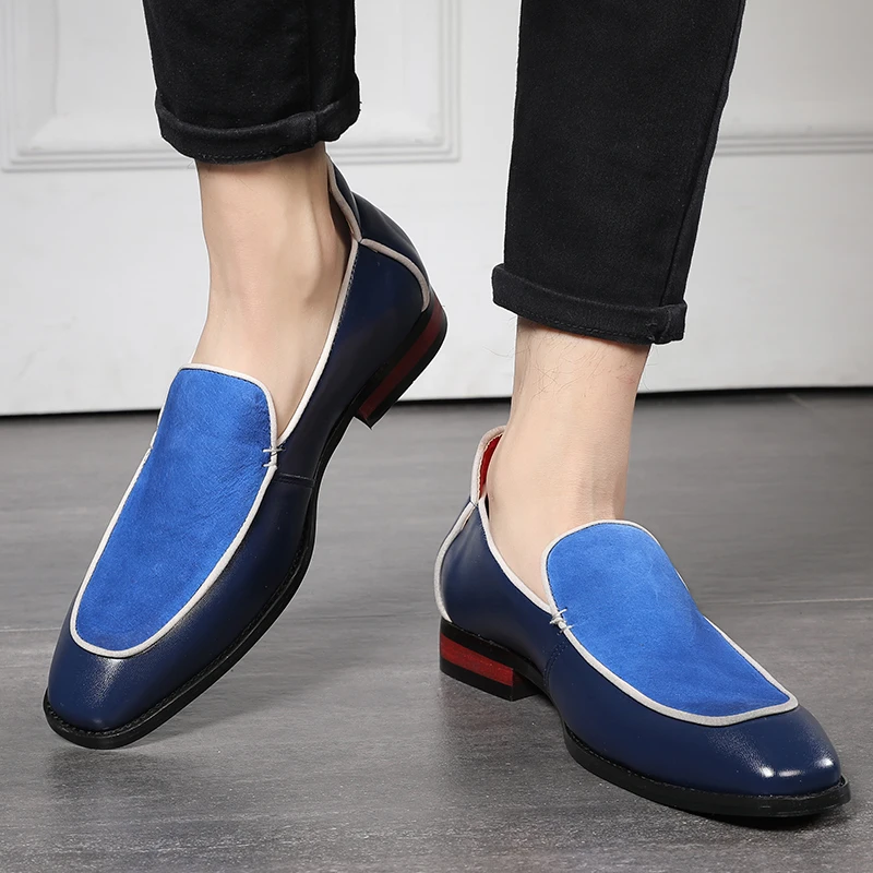 2019 Luxury Men Shoes Italian Style Doug Shoes Suede Pointed Toe Loafers Wedding Dress Shoes New Design Designer Business Shoes