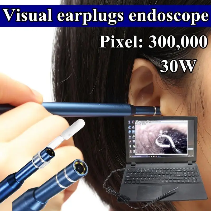 

3 in1 Ear Cleaning USB Endoscope 5.5mm Visual Ear Spoon Earpick Otoscope Camera Hot