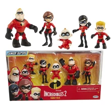 Pixar The Incredibles 2 family pack Junior Supers Figures Toys Dash Parr Jack Parr Elastigirl 4-10 см