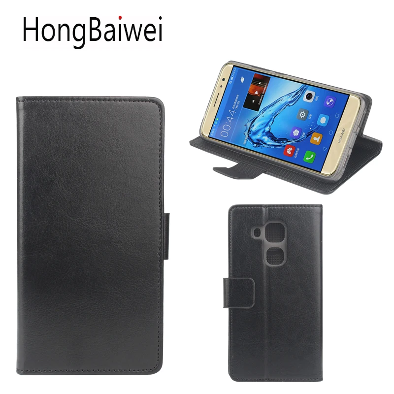 

HongBaiwei Cover for Huawei Maimang 5 Case Cover Luxury Leather Crazy Horse Flip Wallet Phone Bag Case for Huawei Maimang 5