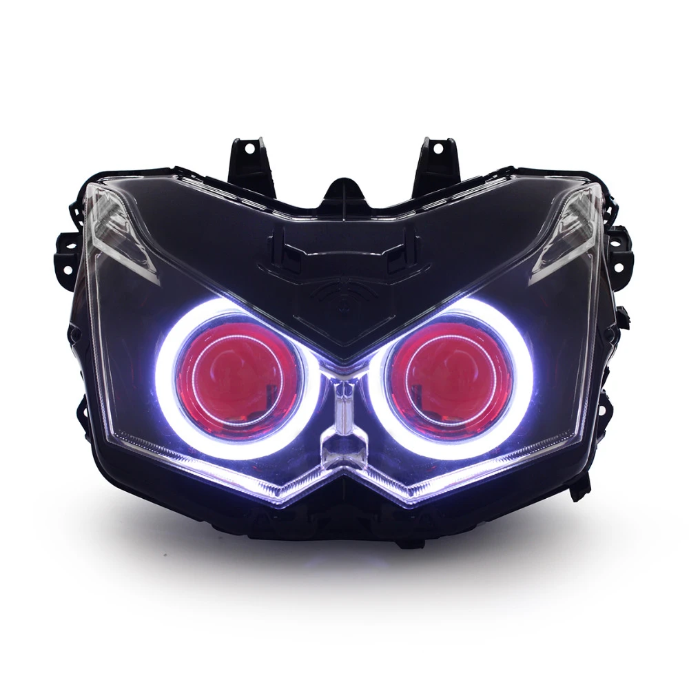 Kt Headlight For Kawasaki Z1000 20102013 Led Angel Eye Red Demon Eye
