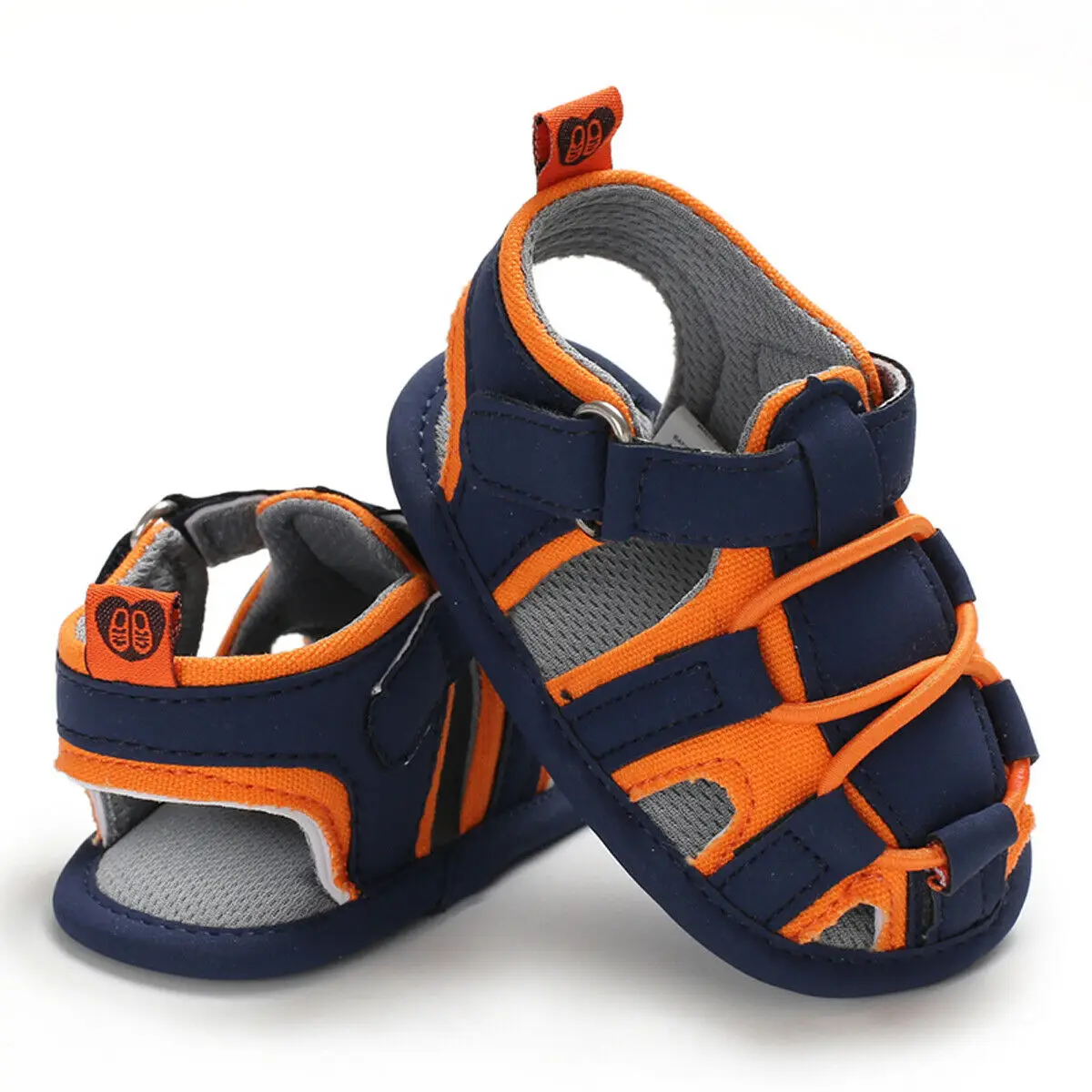 Летние детские сандалии модные Повседневное мягкой кроватки кожаная обувь для маленьких мальчиков и девочек новорожденных малышей Hollow сандалики для детей, которые учатся ходить - Цвет: Оранжевый