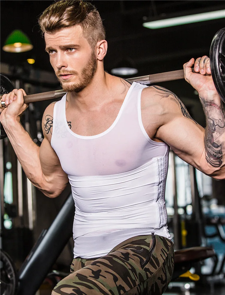 Men's Slim Body Shaper Vest Tops Shirt Tummy Waist Underwear Beer Belly