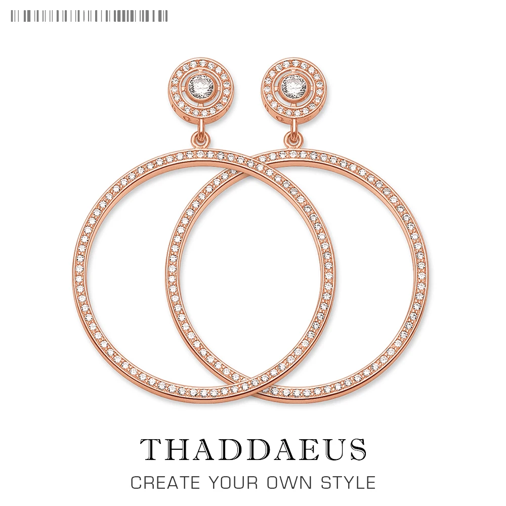 Роза круг цвет золотой стержня уха, гламурные украшения в стиле Thomas Модные Качественные украшения для Для женщин, Ts подарок в 925 пробы серебро, Супер предложения