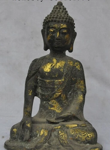 

shitou 002488 11"old tibet buddhism bronze Joss sakyamuni Shakyamuni Tathagata buddha statue