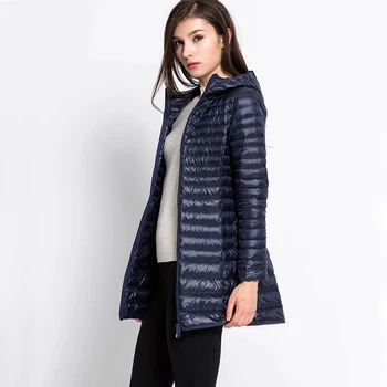 

Womens Autumn Jackets 2018 Female Fashion Hooded Outwear Lightweight Thin Ladies Elegant Slim Duck Down Coats Plus Size 5XL 6XL