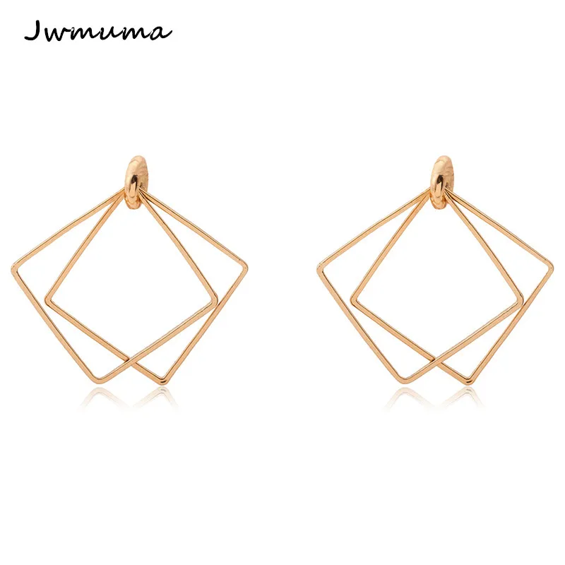 

Simple Geometry Square earrings Gold and silver women's geometric earrings Metal alloy jewellery for women Antioxidation Friend