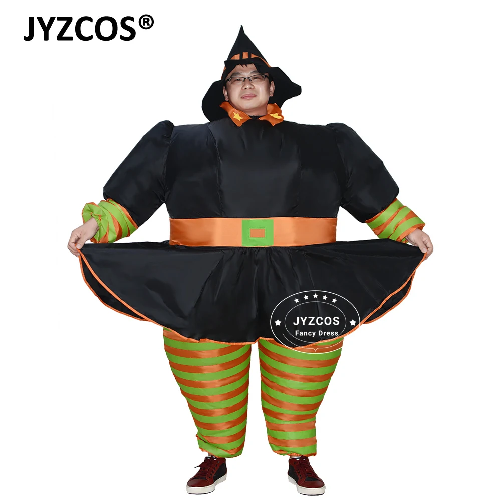 

JYZCOS Adult Witch Inflatable Costume Halloween Costumes for Women Purim Christmas Cosplay Party Costume Inflatable Witch Outfit