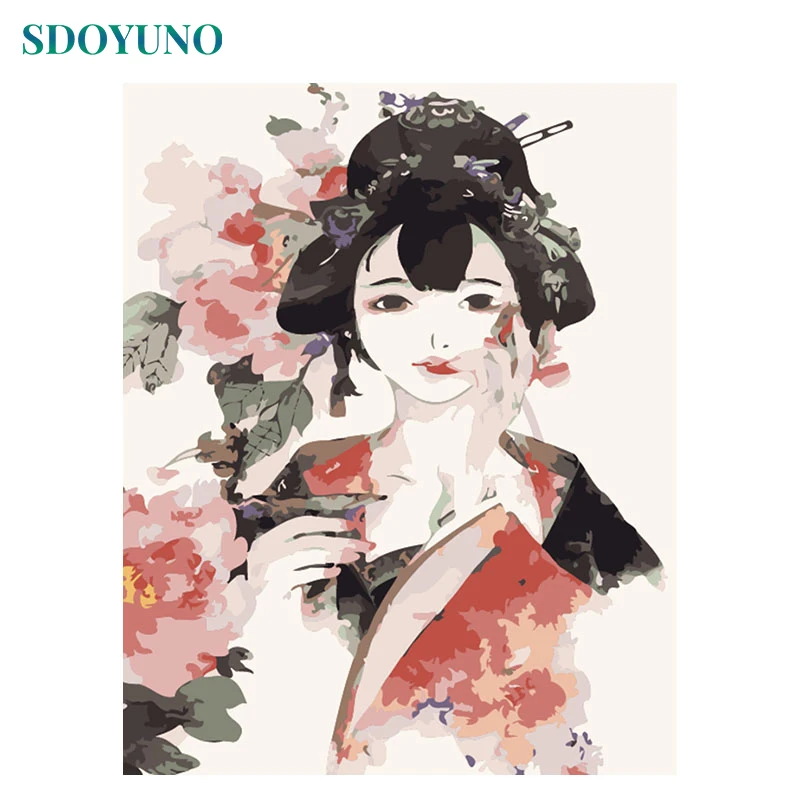 

SDOYUNO Painting by numbers Chinese style Figure Painting Frame wedding decoration home decor Pictures For Living Room DIY Gift