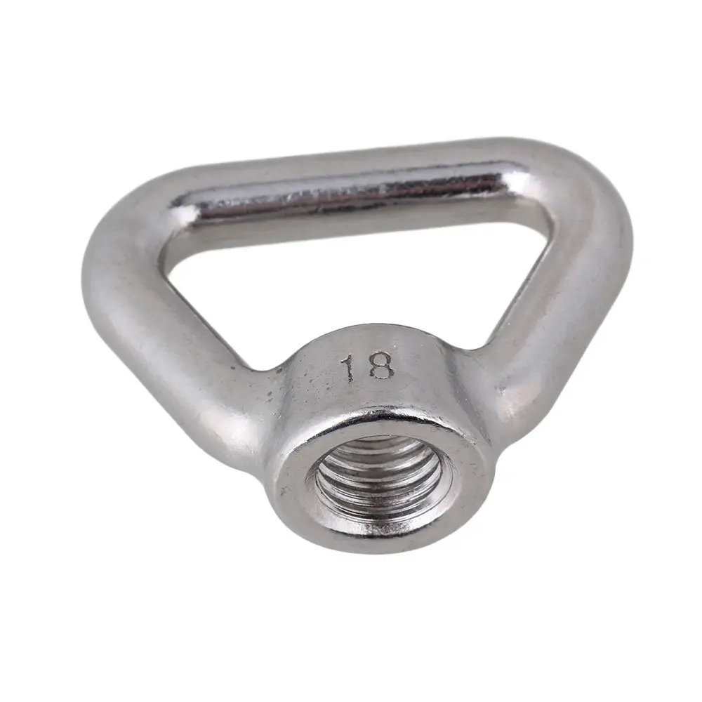 Silver 304 Stainless Steel Triangle Shape M18 Lifting Eye Nut Thread