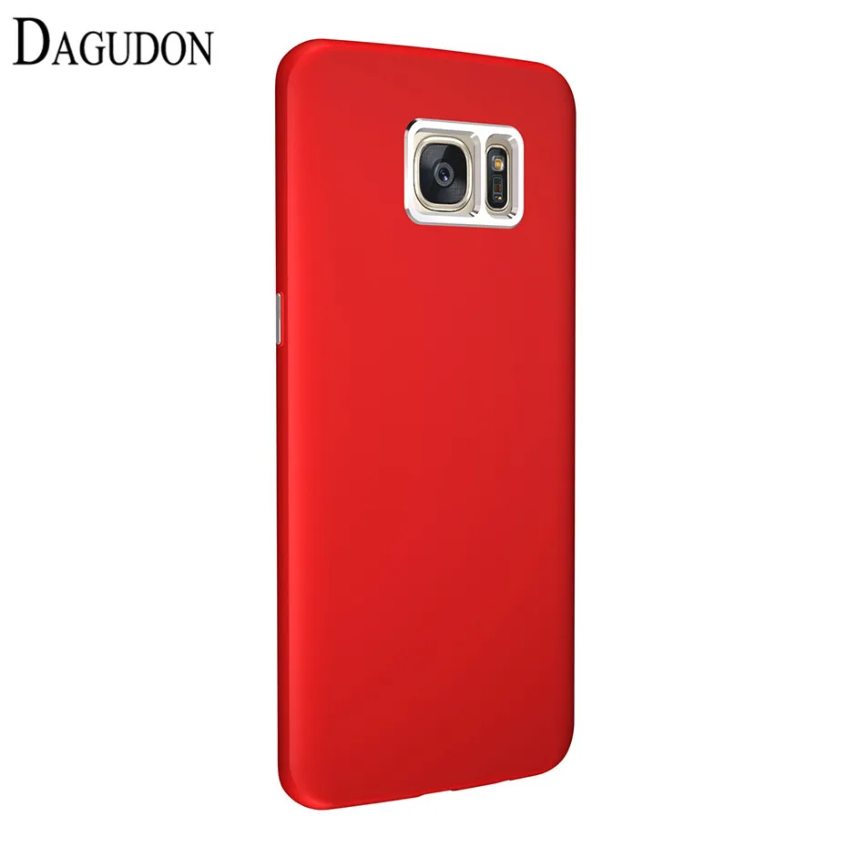 DAGUDON Luxury Case For Samsung Galaxy s7 Edge Red Rubber