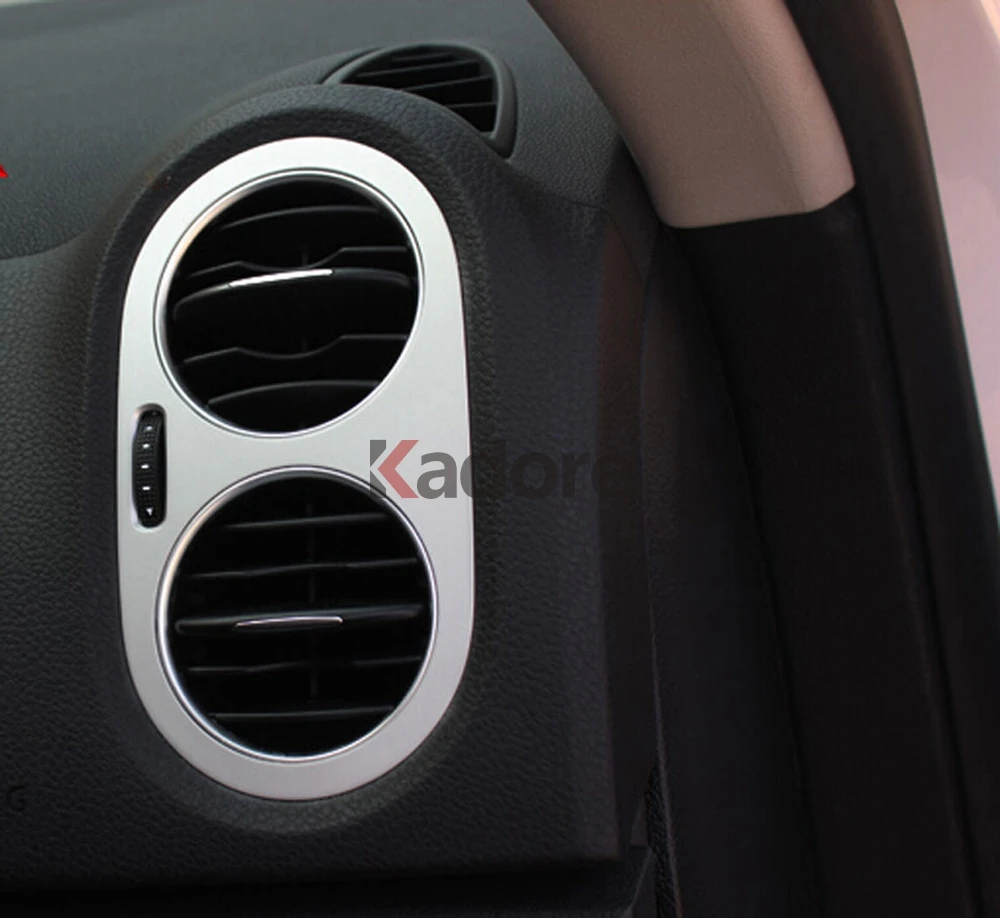Для Volkswagen Tiguan 2009-2012 2013 ABS Матовый центральной приборной панели Панель заднего сиденья для кондиционирования воздуха вентиляционные крышки отделкой