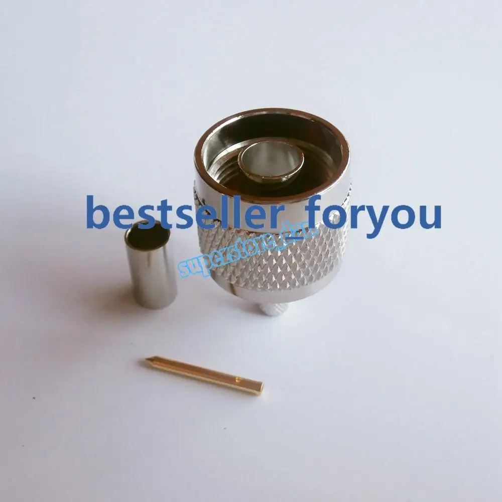 1x 커넥터 스트레이트 N 수 플러그 크림프 RG58 RG142 LMR195 RG400 케이블