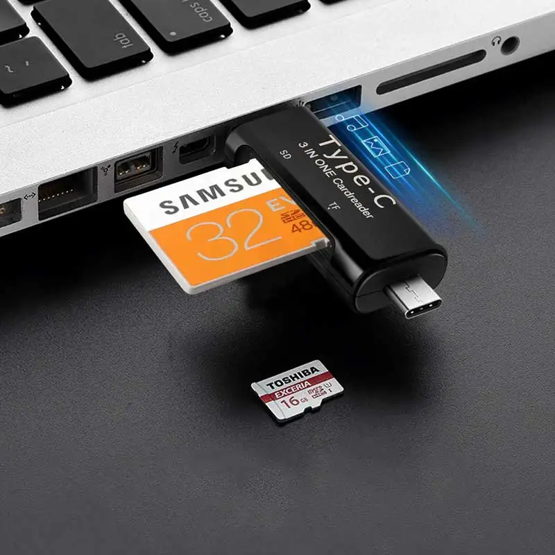 Keajor Портативный Micro USB и Type-C 3 в 1 2 0 OTG кардридер поддержка устройство для чтения