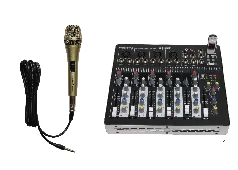 STARAUDIO profesional Canal 6 USB Bluetooth MP3 mezclador de Audio W/1