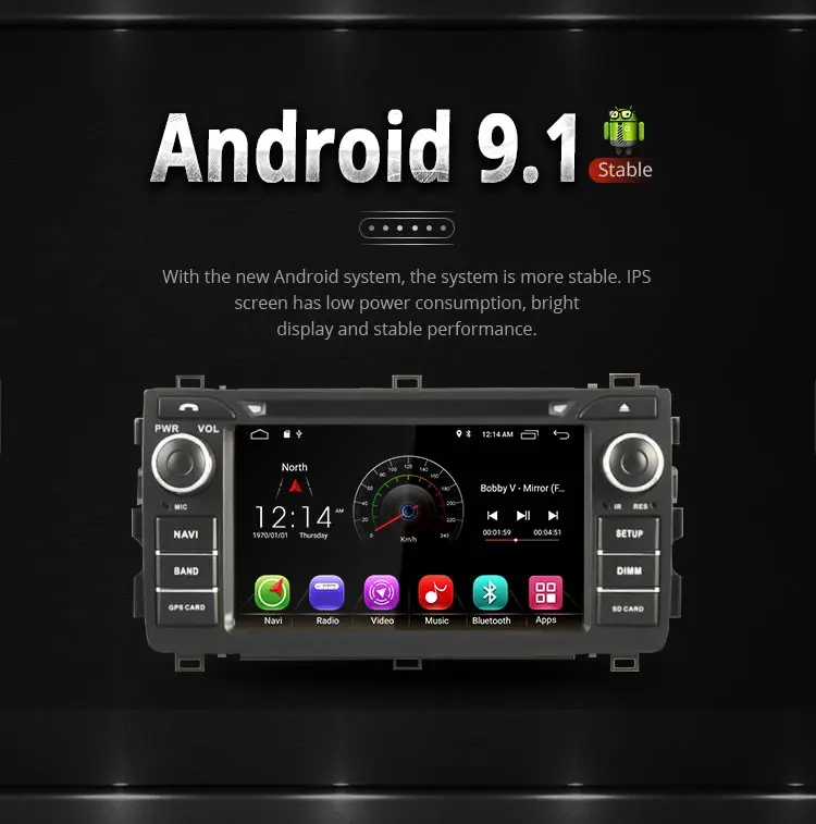 Top LJDA 2 Din Android 9.1 Car DVD Player For Toyota AURIS 2013 2014 2015 Wifi GPS Navigation Radio 2G RAM Stereo Audio Multimedia 1