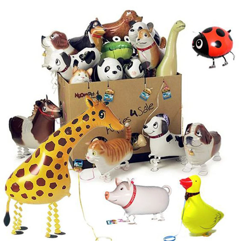 Mixes Walking Animal Balloons Cute Cat Dog Panda Dinosaur Tiger font b pet b font air
