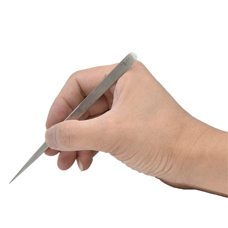 2Pcs/lot Precision Vetus Tweezers Electronic Industrial Stainless Steel Tweezer Pinzas Forceps Curved Straight Tip Hand Tools