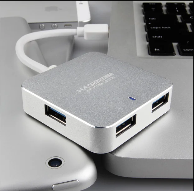 1 шт. 4-Порты и разъёмы USB 3,0 концентратор 5 Гбит/с Портативный Благодаря компактному размеру ПК Mac ноутбук, настольный компьютер Горячая