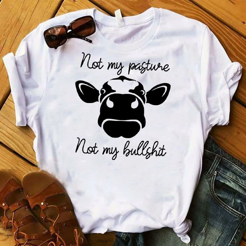 Женская футболка для женщин с изображением быка, телки, подсолнуха, дикой природы, летняя графическая футболка для женщин, топ с принтом, футболка, одежда, футболка