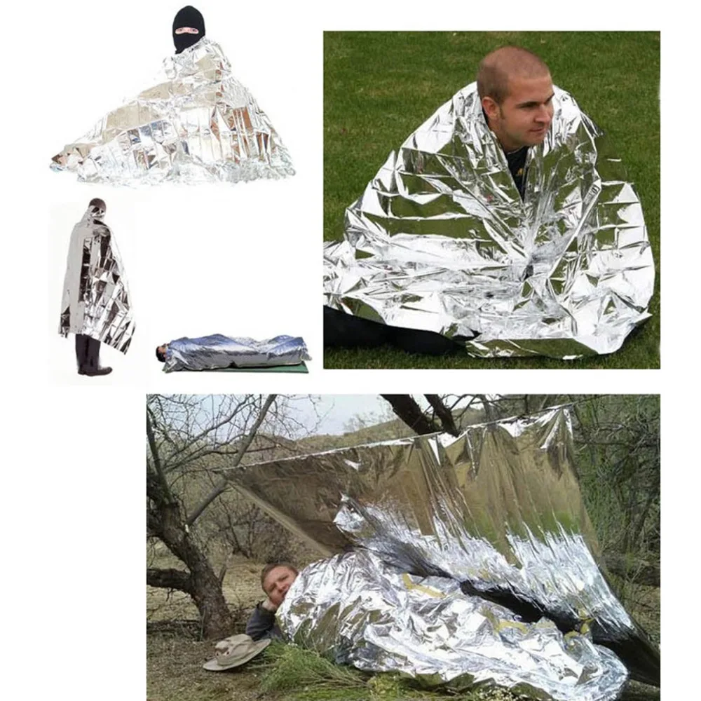 Аварийное спасательное одеяло для кемпинга на открытом воздухе спасательное алюминиевое водонепроницаемое термальное аварийное