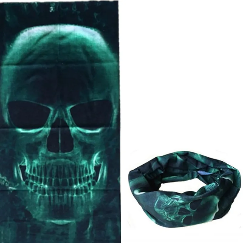 

Magic Seamless Skull Green Ghost Skeleton Bule flame Tube Neck Scarf Face Mask Bicycle Motorcycle Sport Bandana Head Scarf