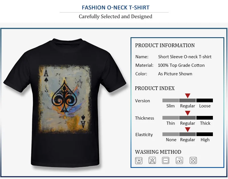 T Shirt Short Sleeve Geek 2017 Hot Sale ACE Round Collar 100% Cotton Adult Summer/Fall Tops Shirts Geek Tee Shirts Top Quality