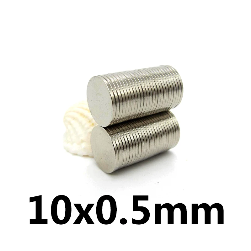 50 pcs/Lot Dia 10mm x 0.5mm Small Thin Neodymium Magnet Magnets N35 Fridge Magnetic Materials Home Decorations