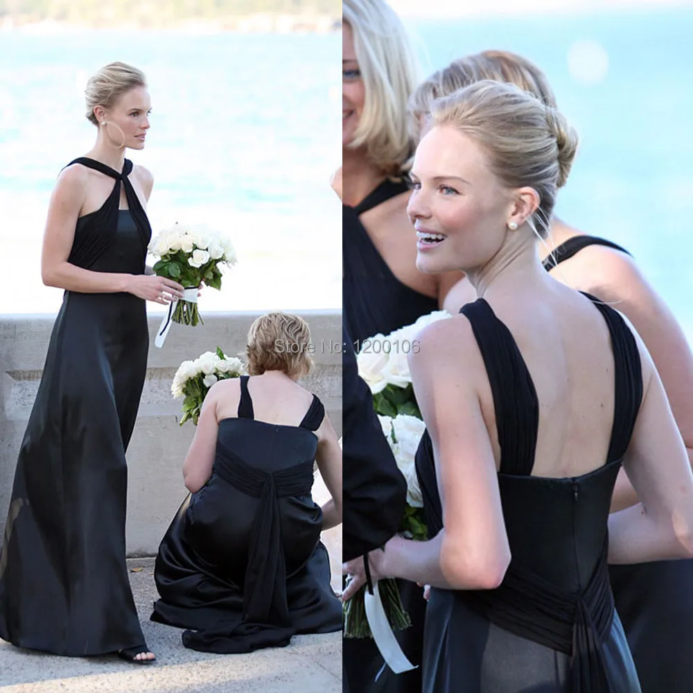 Sexy Backless Black Mermaid Floor Length Kate Bosworth Cheap font b Bridesmaid b font font b