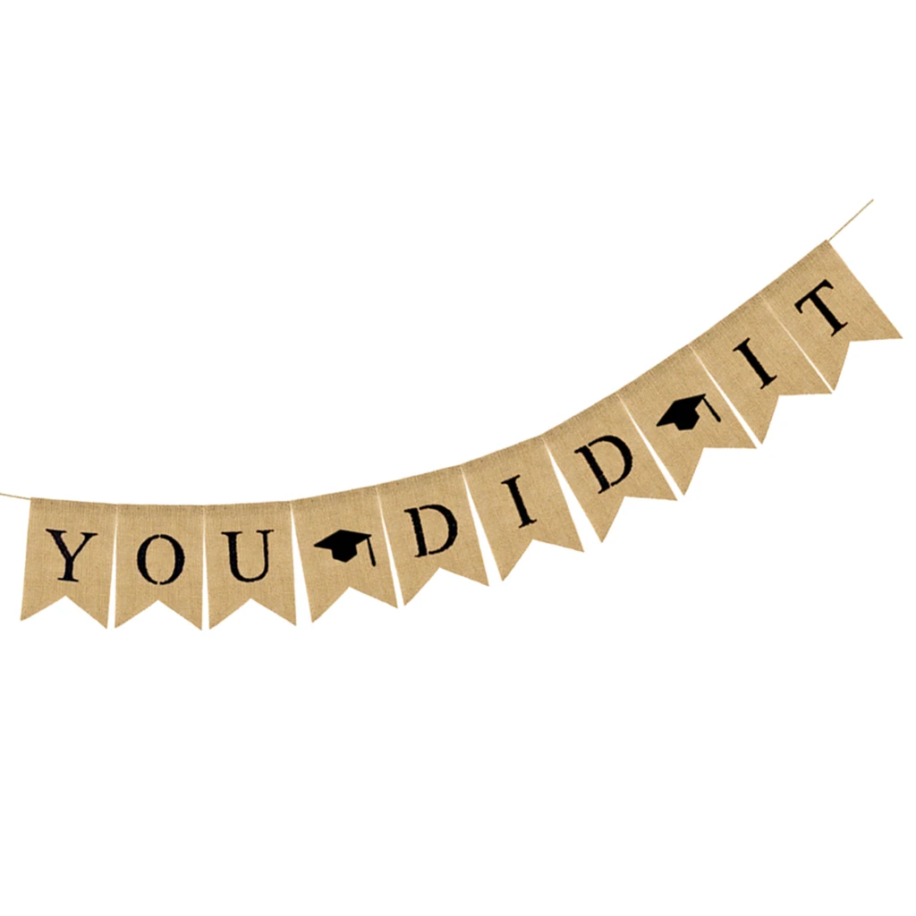 Graduation Banner Ceremony Decorative Garland  Banner High School  College Graduating Class Party Decor -YOU DID IT 