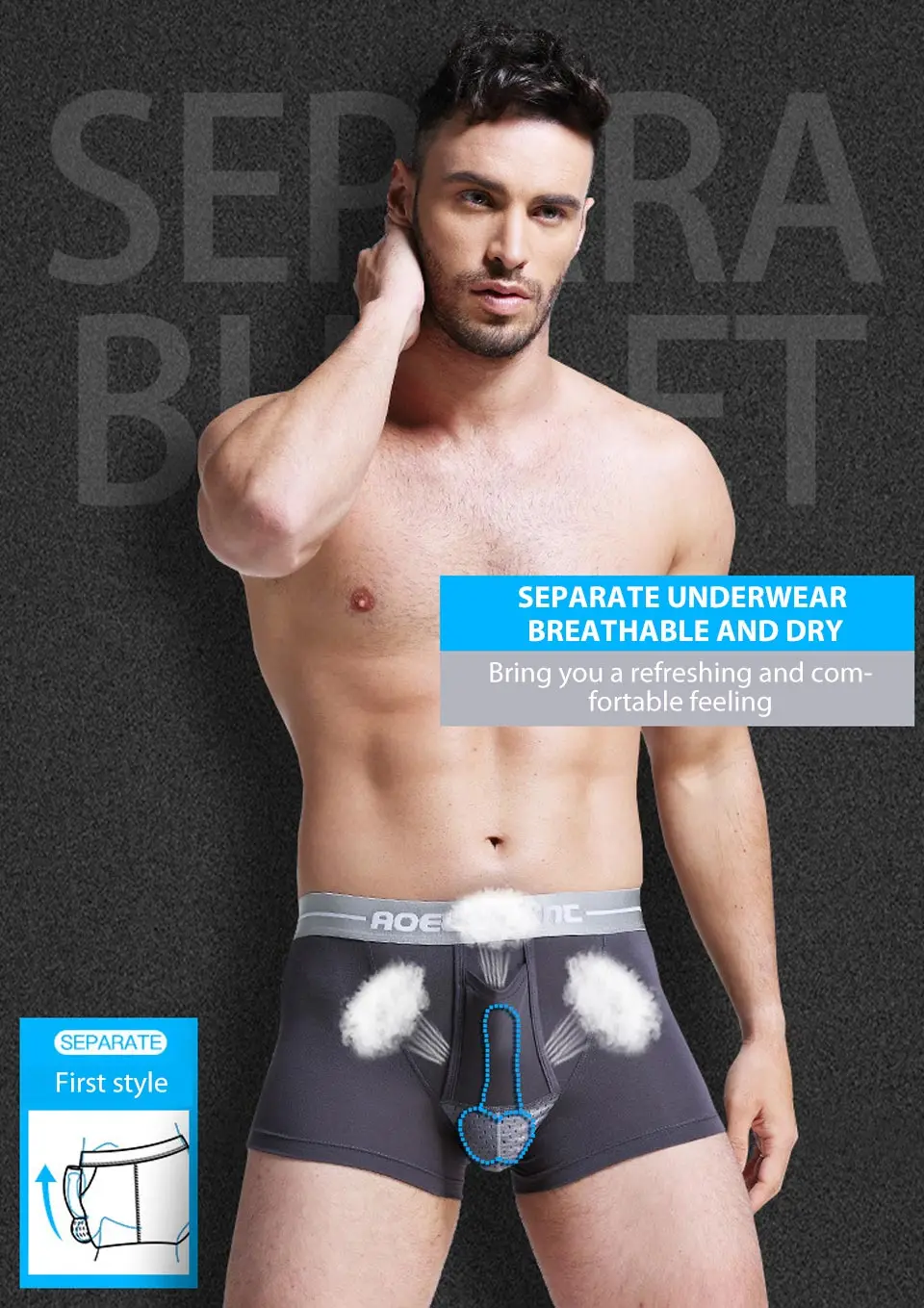Separating underwear scrotum sac bag physiological health pants (1)