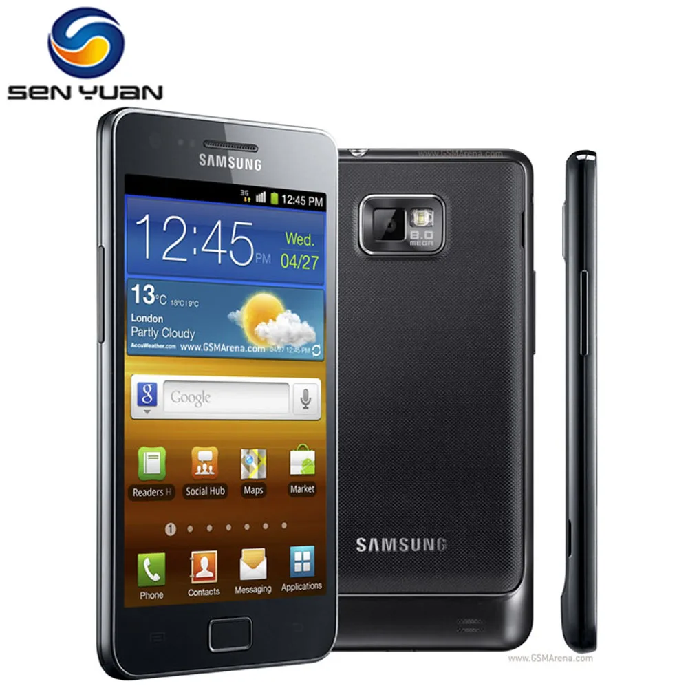 Оригинальный разблокированный Samsung GALAXY S2 I9100 Мобильный телефон Android Wi Fi GPS 8.0MP
